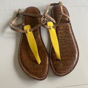 Sam Edelman. Yellow Gigi Thong Sandal. Sz 9. Good used condition.